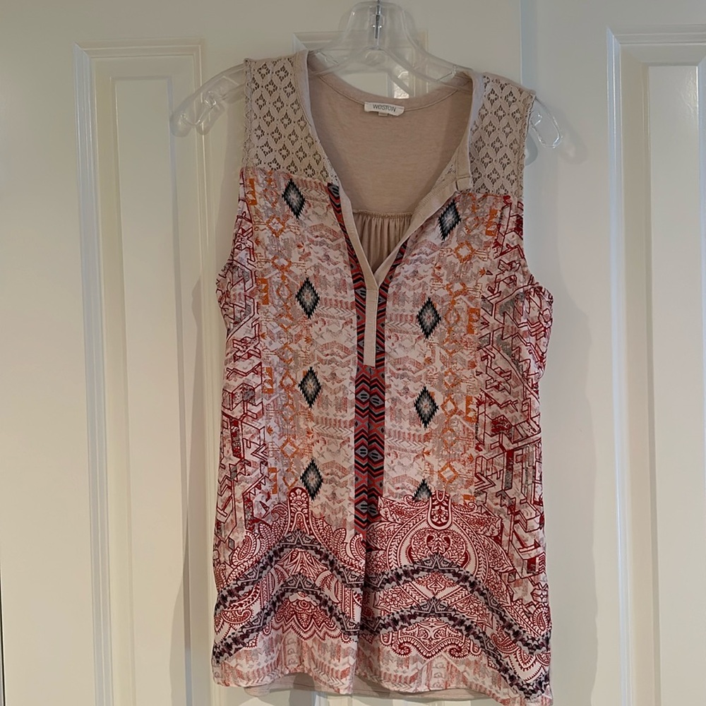 Anthropologie Weston mixed media shirt